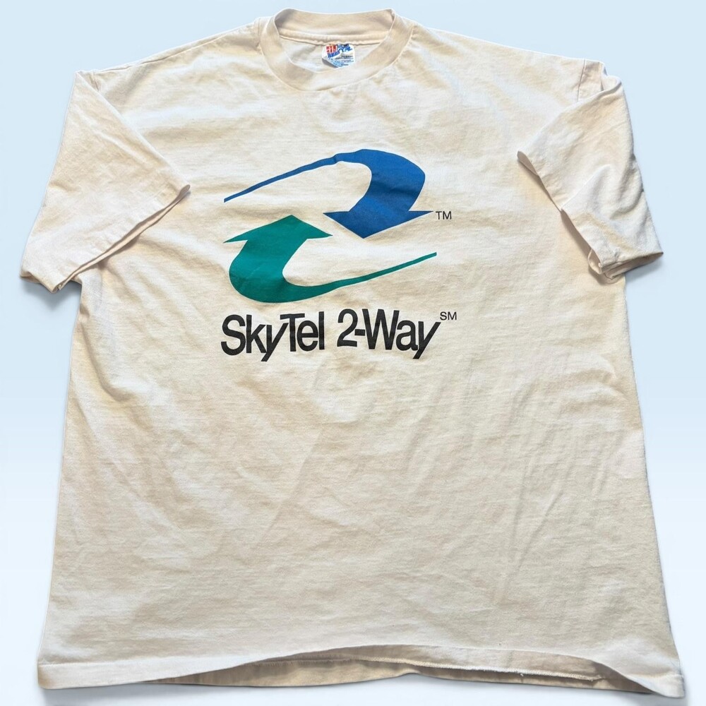 Vintage SkyTel 2-Way Shirt Mens XL Pager Ad T-Shirt Hanes Beefy-T Motorola